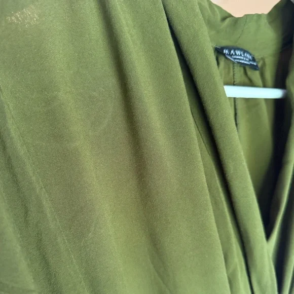 MAWLANA Wrap Style Long Dress Dark Olive Green - Picture 9 of 10